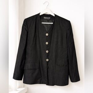 Vintage Herbert Grossman by Cynthia Sobel for Saks Black Blazer 12